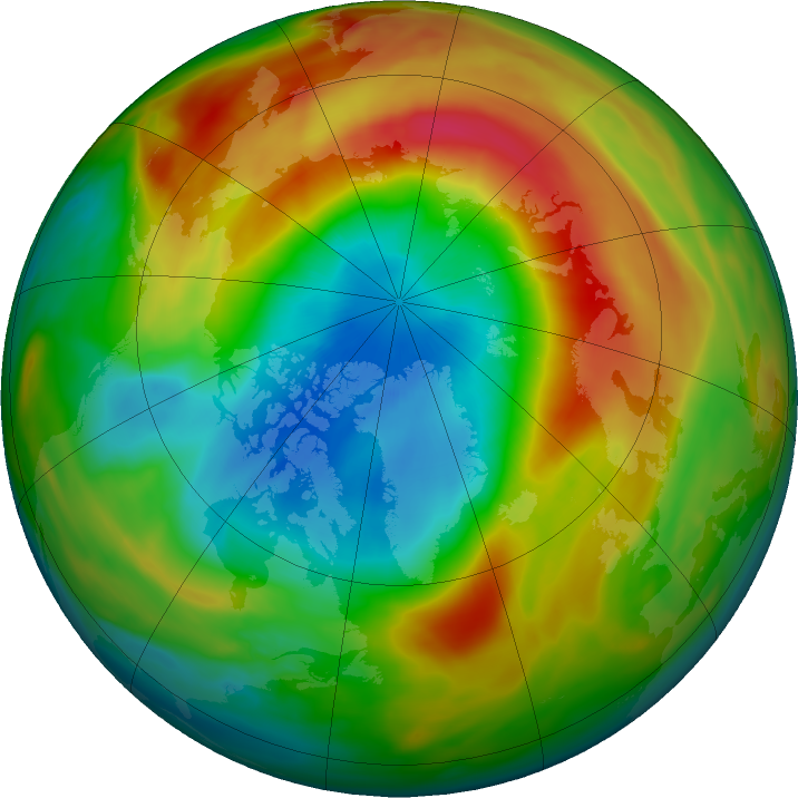 Arctic ozone map for 20 March 2020